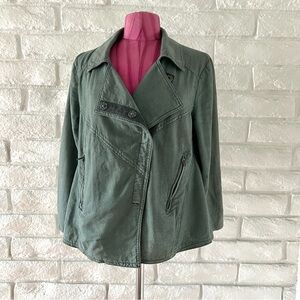 Free People Green Utility Jacket Lightweight Relaxed Fit